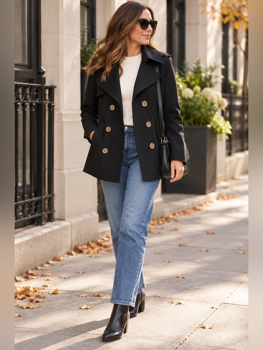 Marvin Richards Black Hooded Double Breasted Trench Peacoat Jacket M